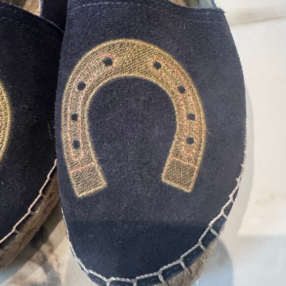 Cervera Women's Navy Blue Suede Lucky Horseshoe Espadrilles Size 10 Casual - Picture 5 of 12